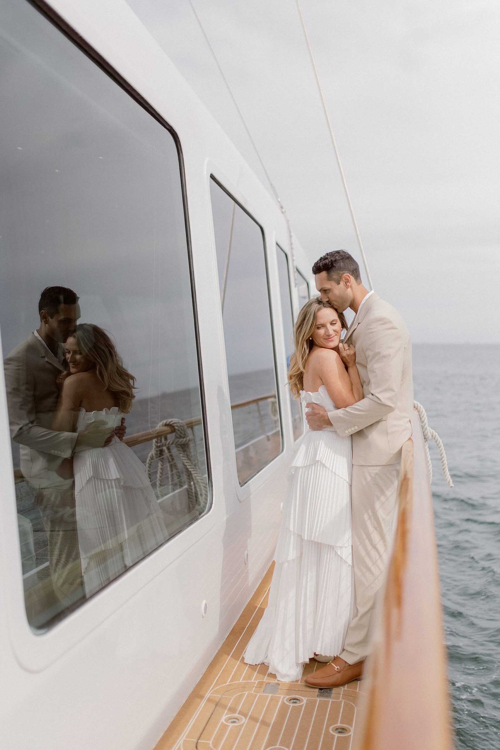 Boat wedding welcome reception