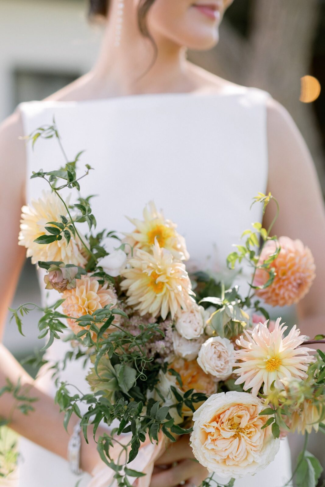 Close up photo of bride's bouquet at Santa Ynez Ranch wedding