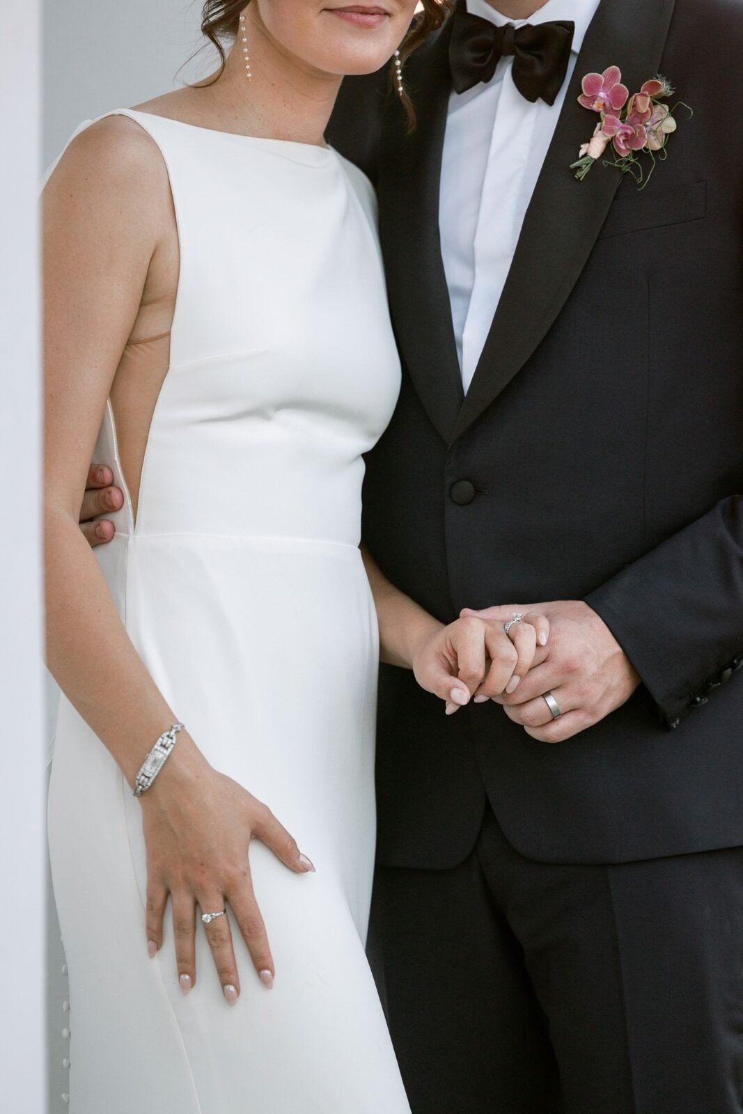 Close-up photo of bride and groom at Santa Ynez Ranch wedding