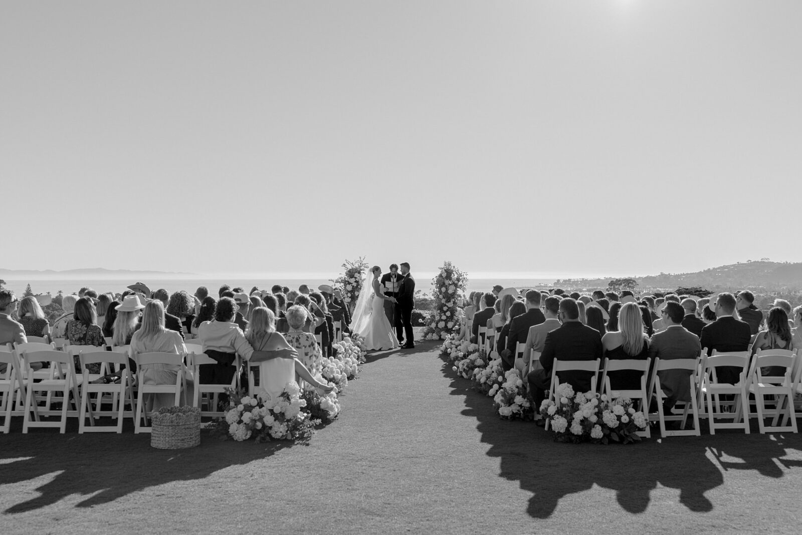 Santa Barbara ocean view wedding ceremony