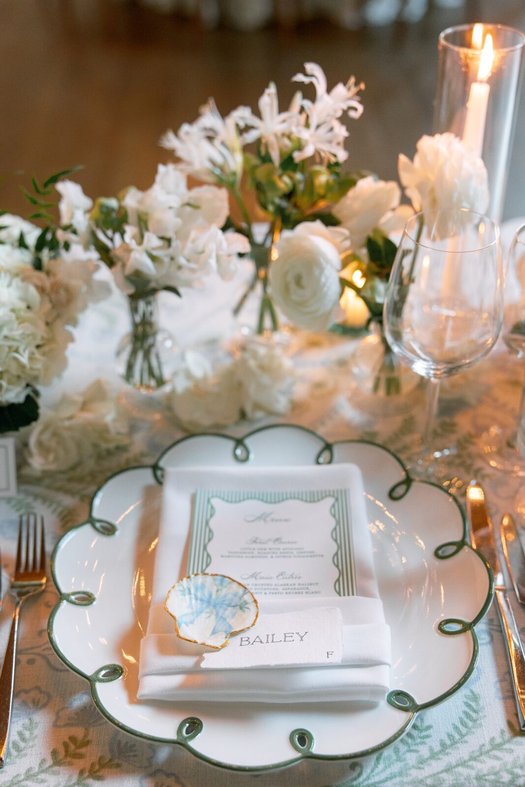 Seashell wedding details