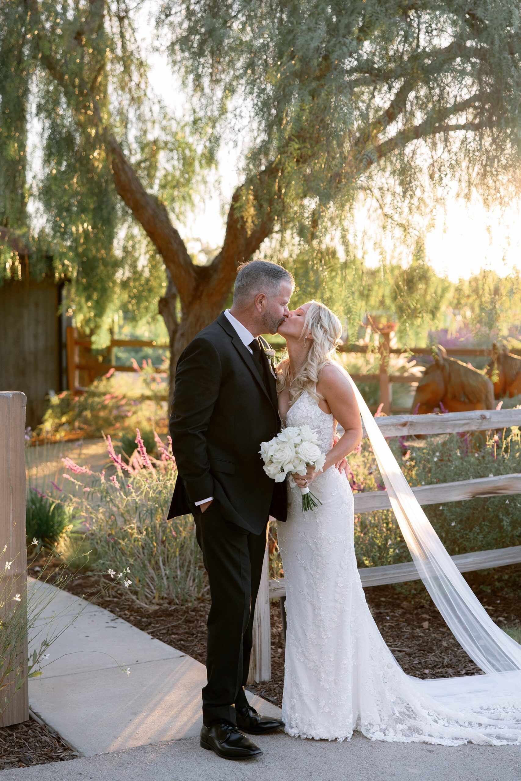 Bride and groom at Roblar Farm