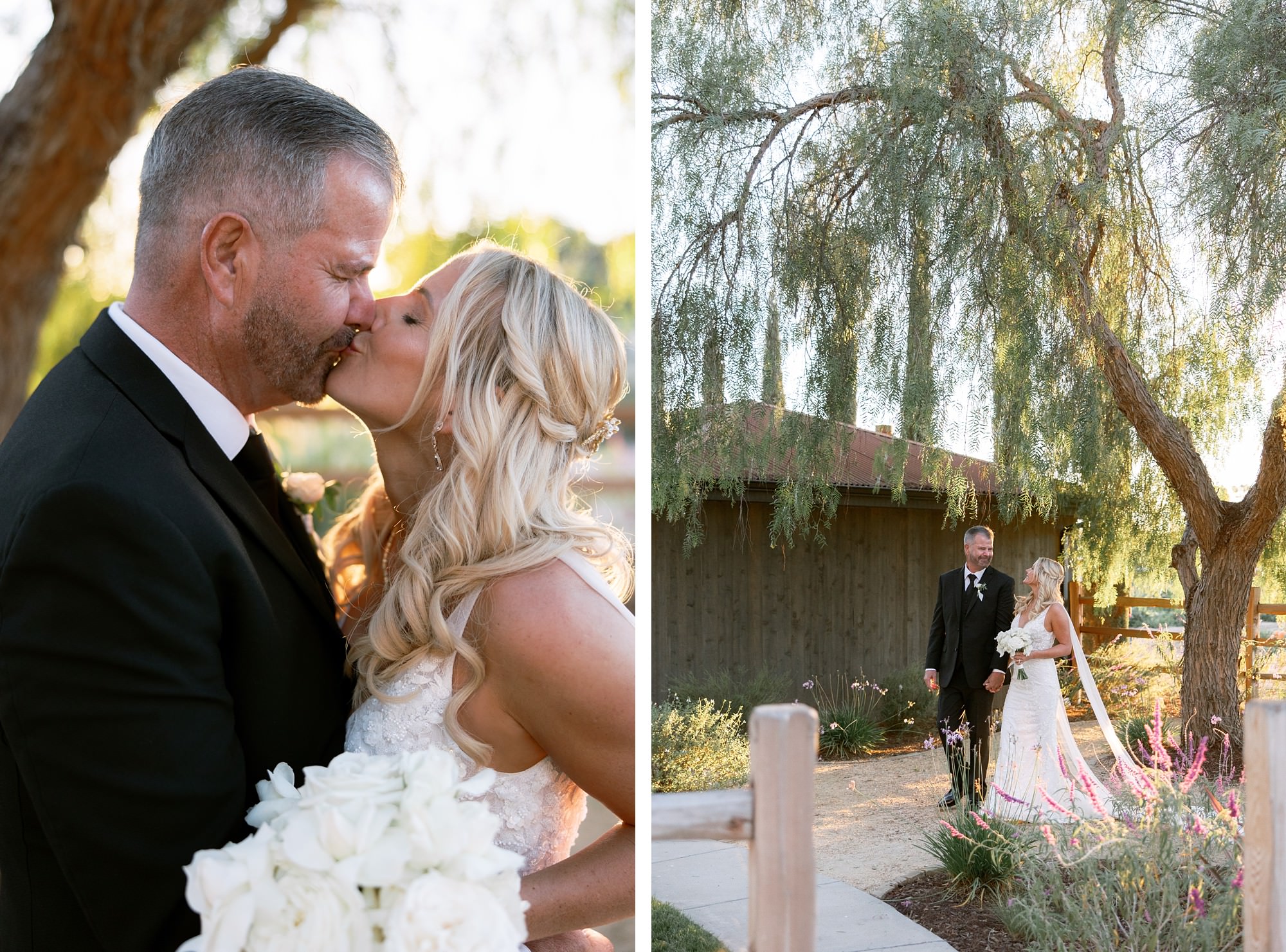 Bride and groom newlywed portraits at Roblar