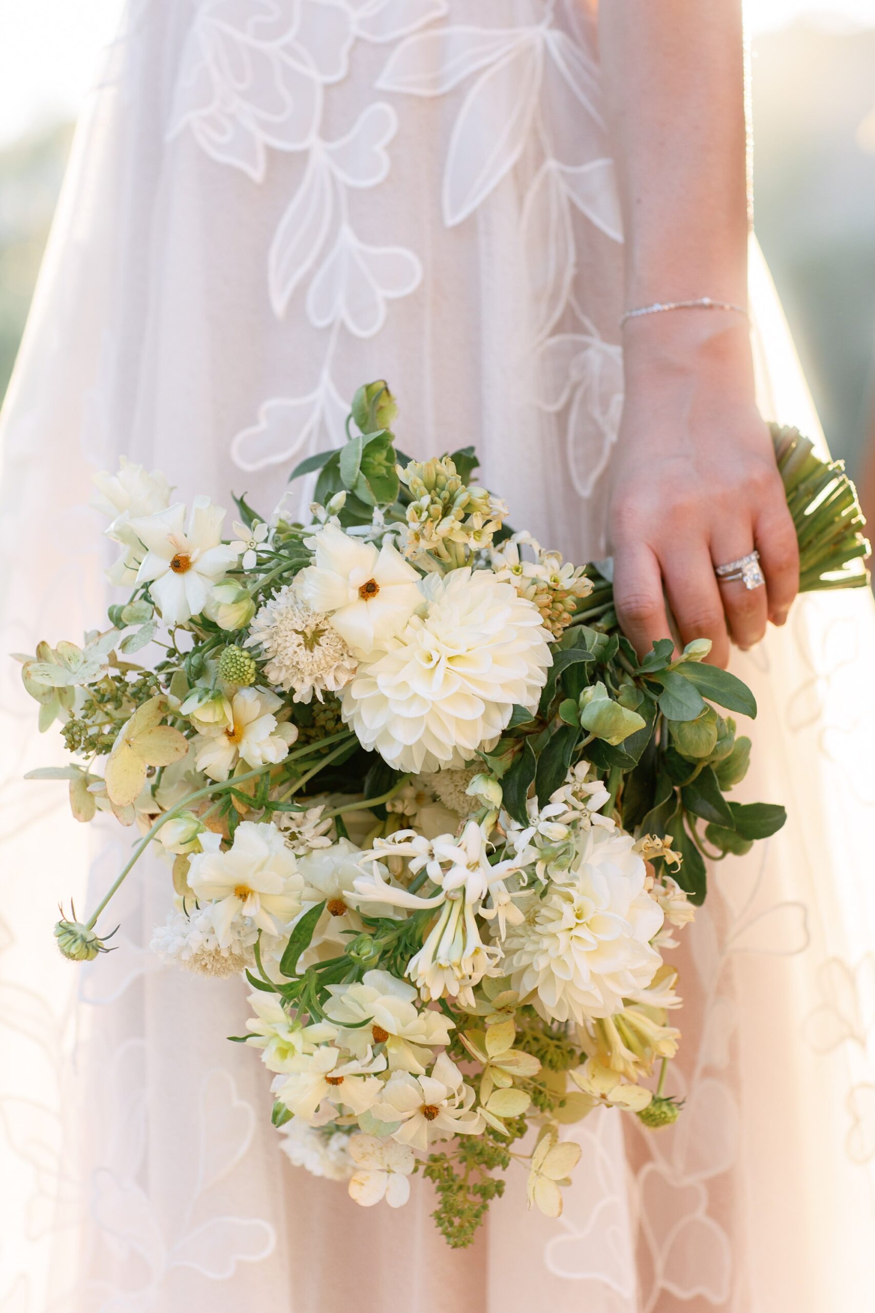 Bride holding her wedding bouquet