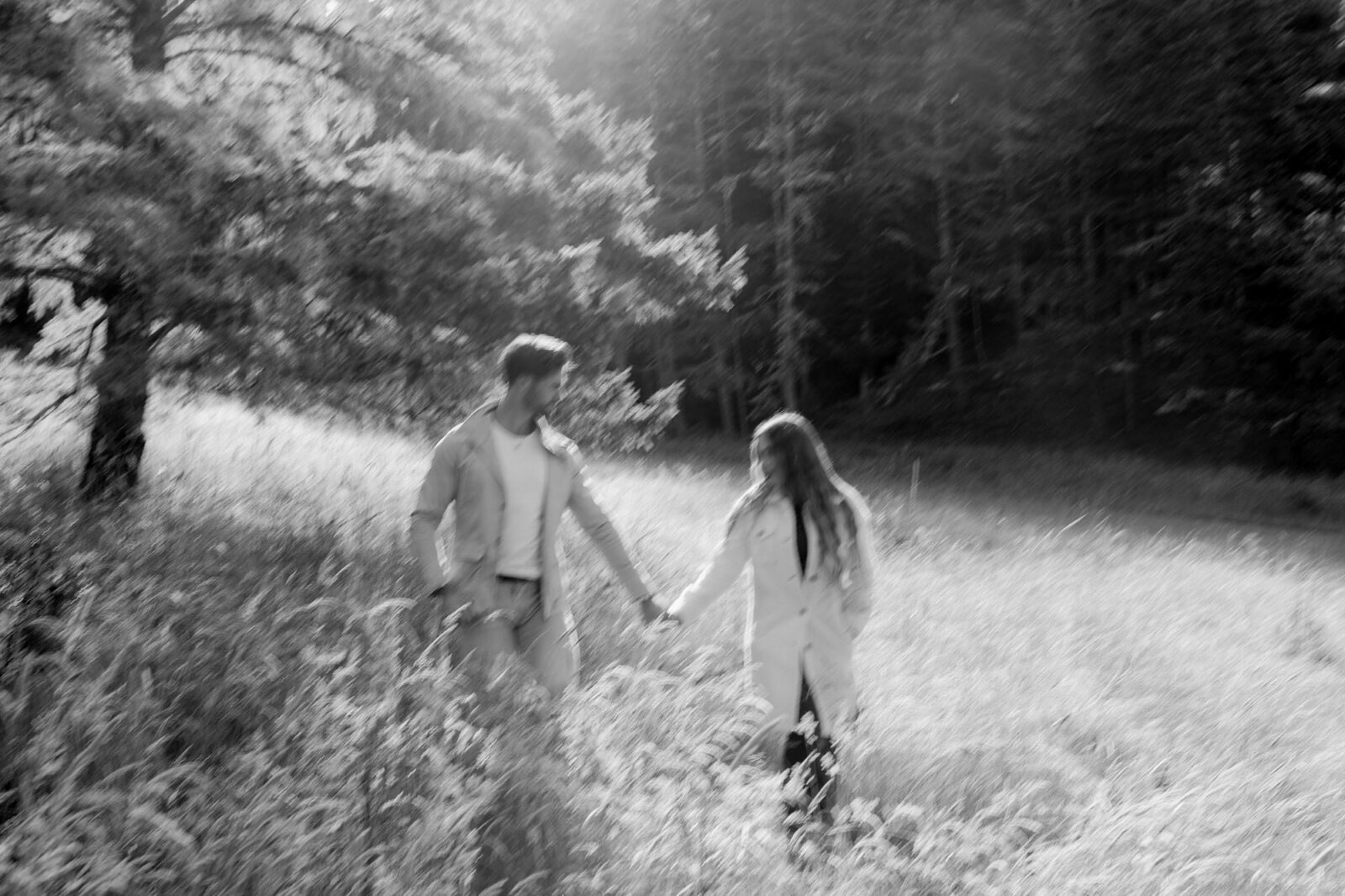 Black and white California engagement photos