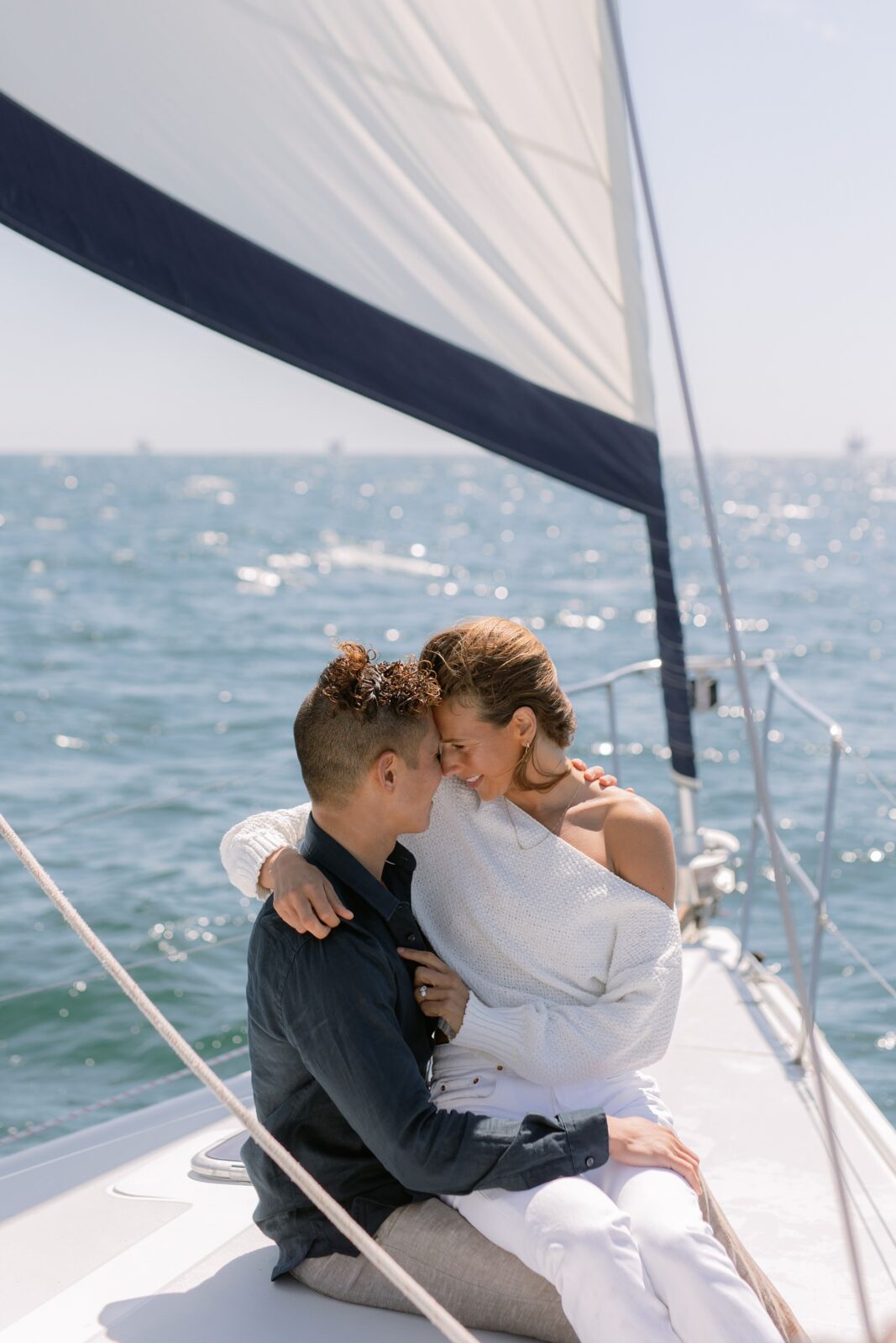Sailboat engagement photos
